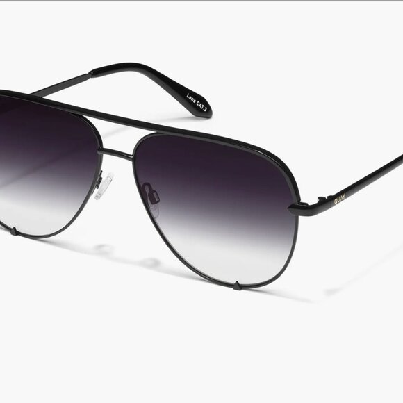 High Key Mini 60mm Black Metal Gradient Fade Aviator Sunglasses - Picture 2 of 5